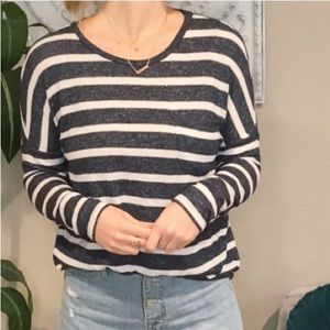 Merona Striped Front Pocket Long Sleeve Shirt Medium